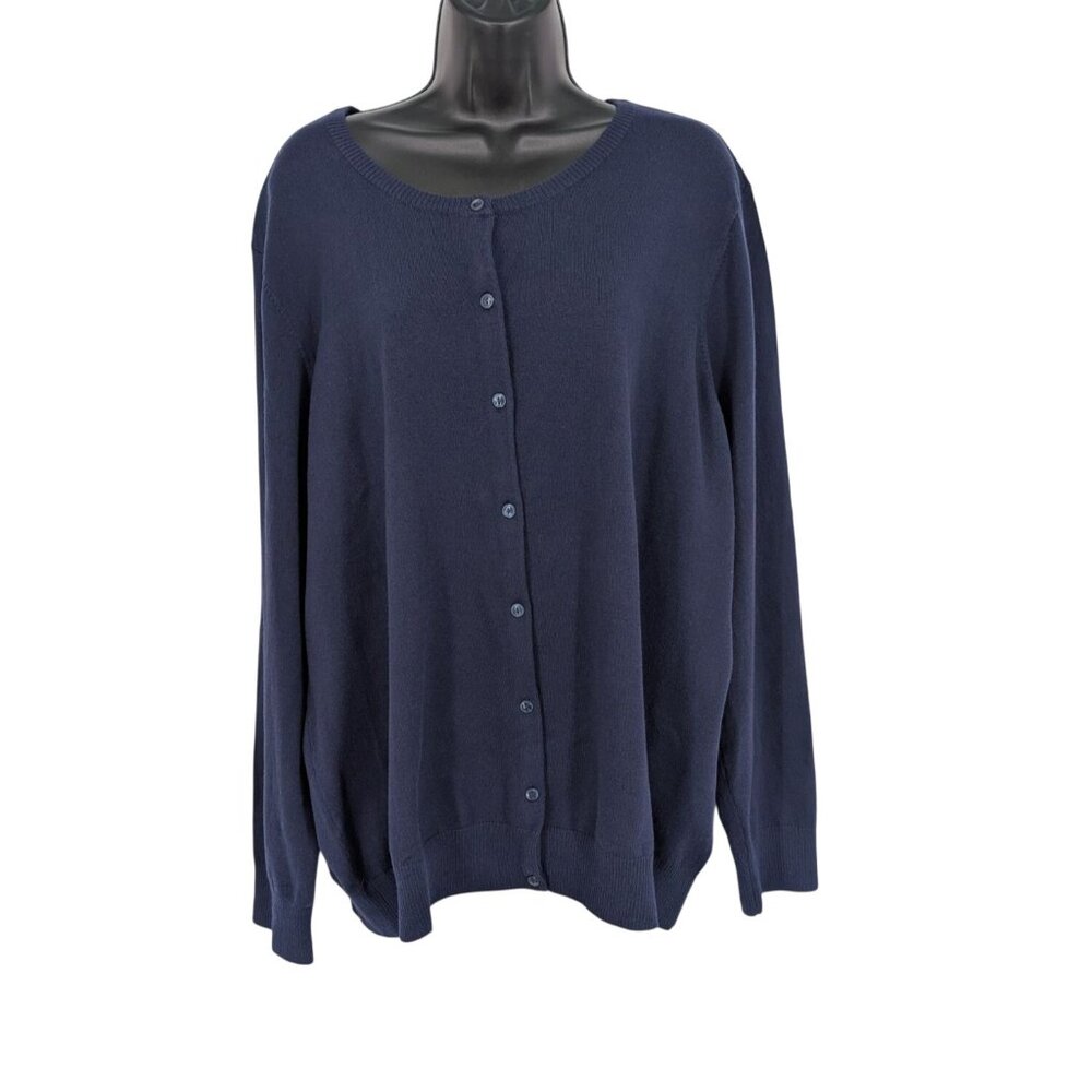 L.L. Bean Cardigan Preppy Minimalist Button Front Gauge Sweater Academia Size 3X